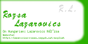 rozsa lazarovics business card